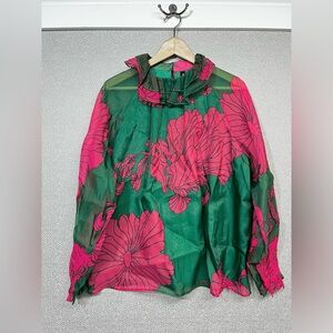 🆕 XL StyleWe Semi-Sheer Ruffle Neckline Blouse NWT